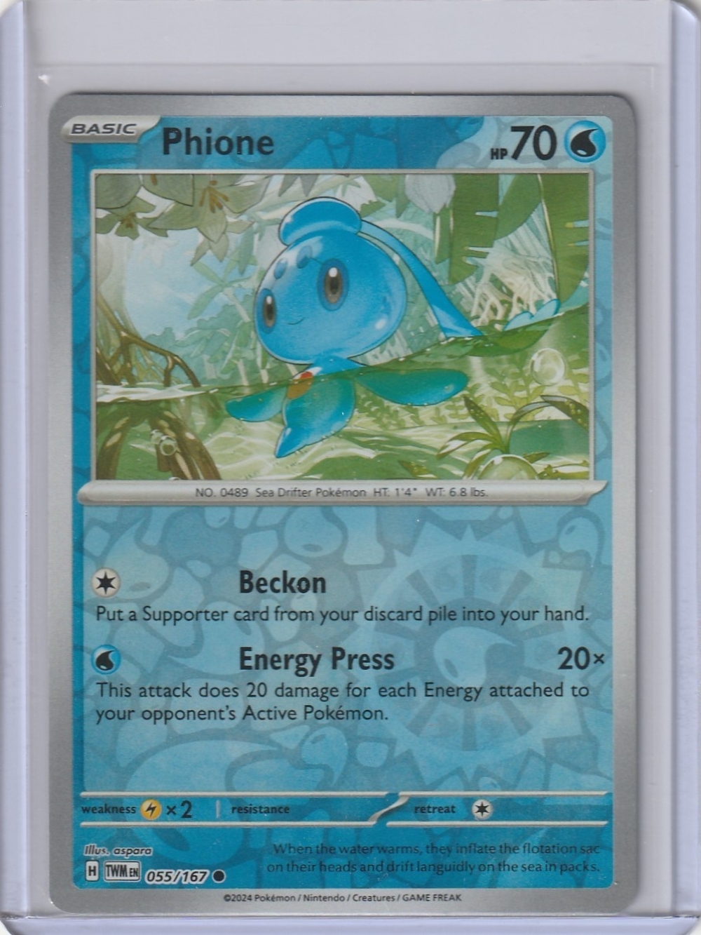 Pokemon Phione Holographic Trading Card